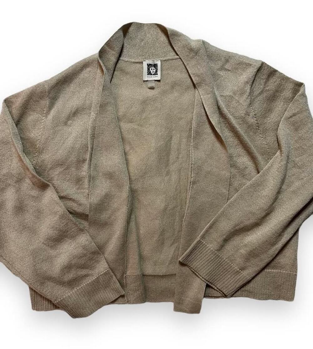Women's Anne Klein Champagne Cardigan Alrge